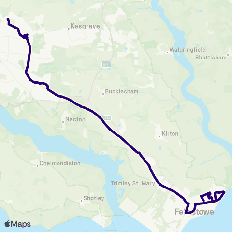 First Norfolk & Suffolk Buttermere Green - Northgate School map