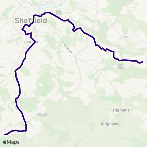 First South Yorkshire Cross St / Tannery St - Lowedges Rd / Gresley Rd map