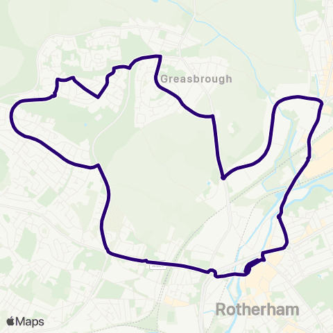 First South Yorkshire Rotherham Interchange / B9 - Rotherham Interchange / A3 map