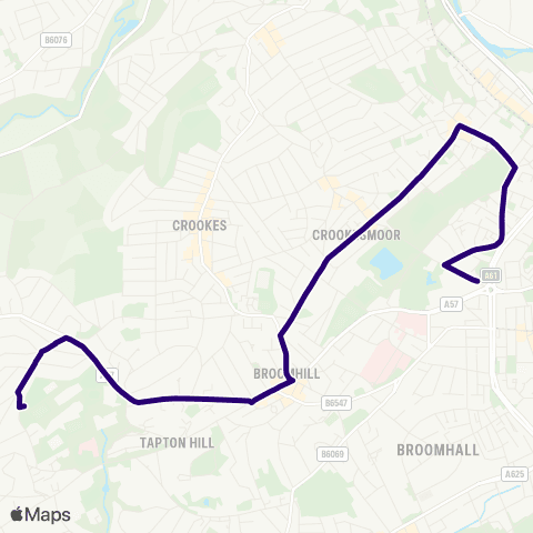 First South Yorkshire Bolsover St / Brook Hill - Darwin Ln / Tetney Rd map