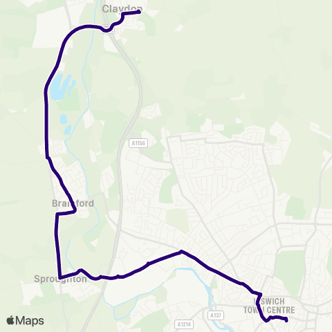 First Norfolk & Suffolk High School - Old Cattle Market Bus Sta map
