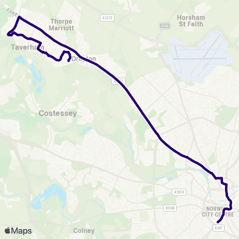 First Norfolk & Suffolk Sylvan Way - St Stephens Street map