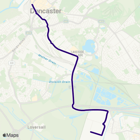 First South Yorkshire Doncaster Frenchgate Interchange / A4 - Ontario Dr / Iport Av map