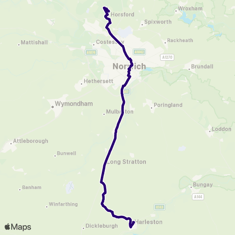 First Norfolk & Suffolk Mill Lane - Bus Shelter map