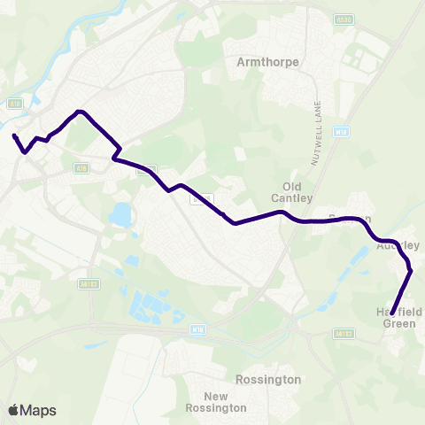 First South Yorkshire Doncaster Frenchgate Interchange / A4 - Hurst Ln / Hayfield Ln map
