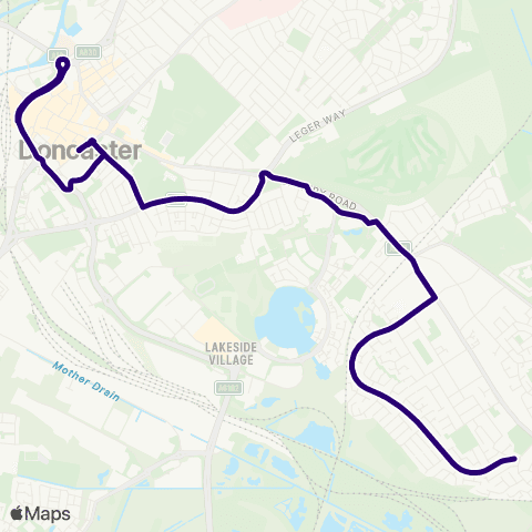 First South Yorkshire Stoops Ln / Bessacarr Ln - Doncaster Frenchgate Interchange / B4 map