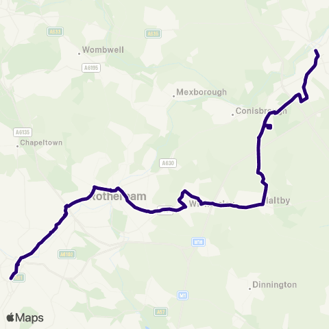 First South Yorkshire Eyre St / Moor Market Es3 - Doncaster Frenchgate Interchange / B5 map