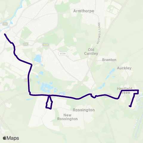 First South Yorkshire Doncaster Frenchgate Interchange / A3 - Doncaster Sheffield Airport / Aviator Court map