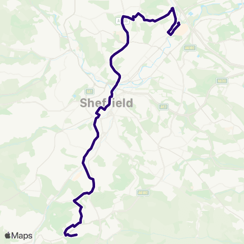 First South Yorkshire Lowedges Rd / Gresley Rd - Meadowhall Interchange / D3 map
