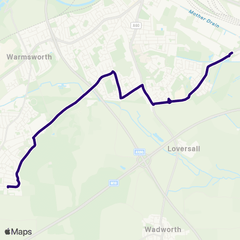First South Yorkshire Woodfield Way / Bullrush Grove - Tait Av / Top View Crescent map