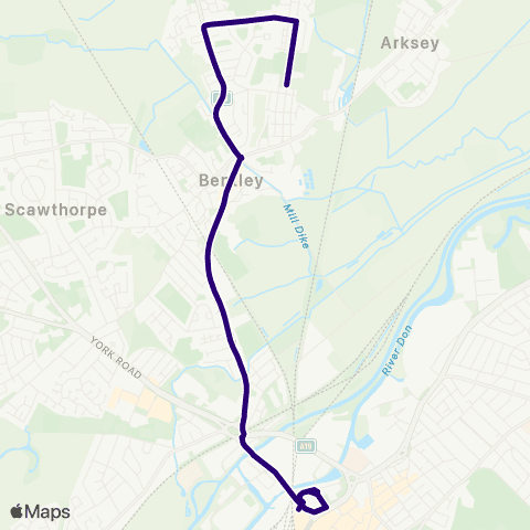 First South Yorkshire The Av / Alexandra St - Doncaster Frenchgate Interchange / A12 map