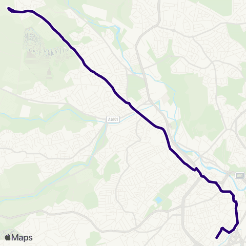 First South Yorkshire Eyre St / Moor Market Es3 - Bradfield Sch / Kirk Edge Rd map