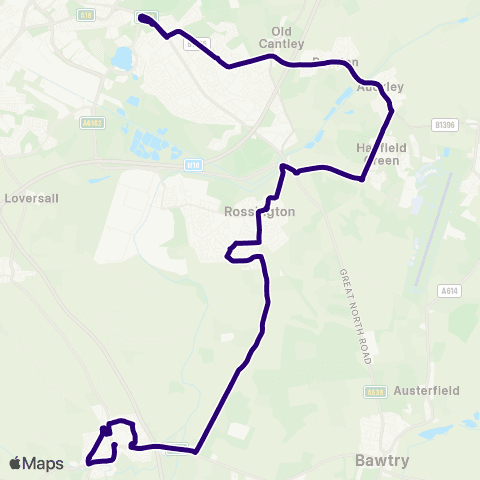 First South Yorkshire Bawtry Rd / The Av - Sunderland St / N Gate map