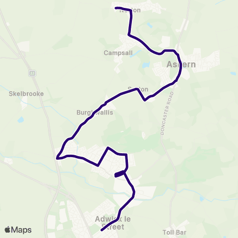 First South Yorkshire W End Rd / Broc-O-Bank - Windmill Balk Ln / Villa Rd map