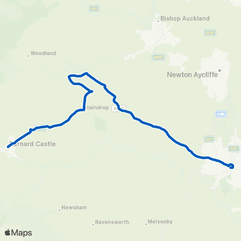 Weardale Motor Services Tubwell Row - Club map
