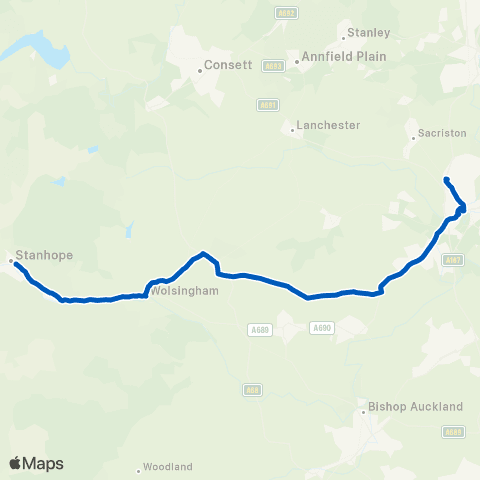 Weardale Motor Services New College - Market Place map