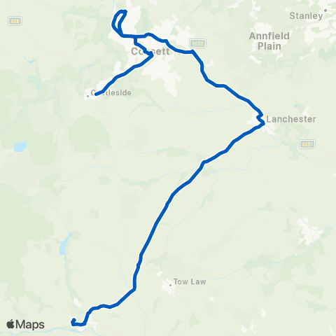 Weardale Motor Services Weardale Community Hosp - Rail Sta / Stop Nr Morrisons map