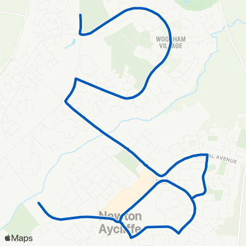 Hodgsons Burnhill Way-Woodham Gate - Cty PS Bus Only map