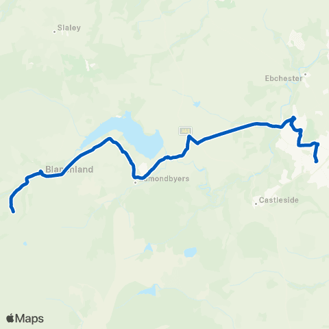 Weardale Motor Services Consett Bus Station Stand J - Townfield map