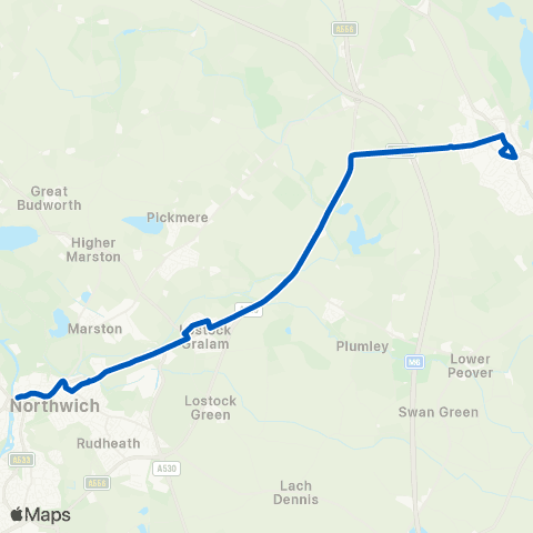 D & G Bus Bus Station - Northwich Bus Interchange map