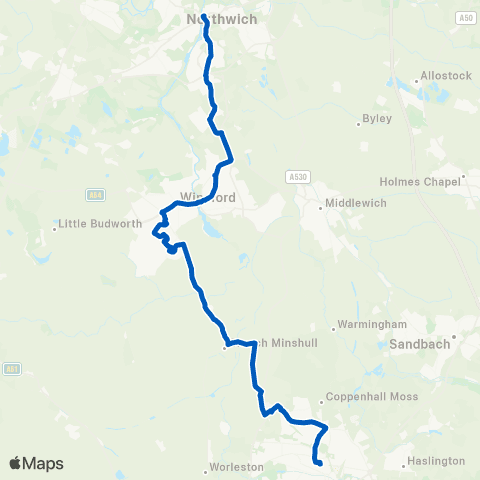 D & G Bus Bus Station - Northwich Bus Interchange map