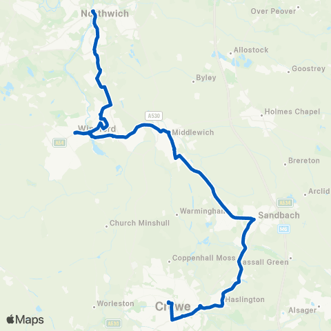 D & G Bus Bus Station - Northwich Bus Interchange map