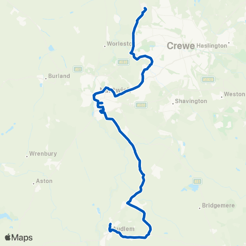 D & G Bus Emberton Place - Leighton Hospital map