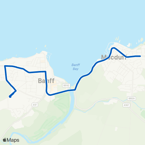 Deveron Coaches Moray Street - Banff Academy map