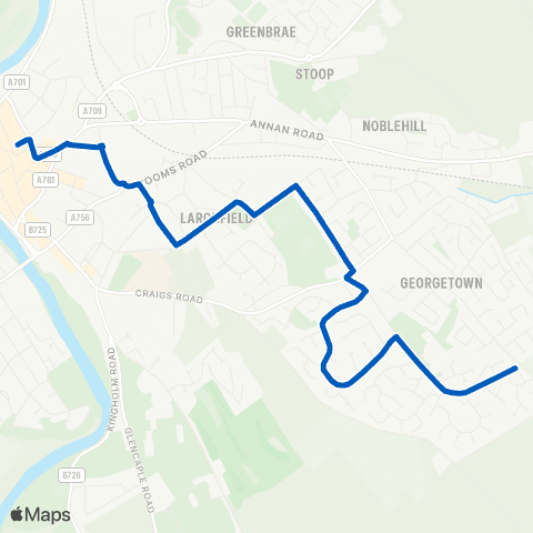 DGC Buses Great King St - Barkerland Ave map