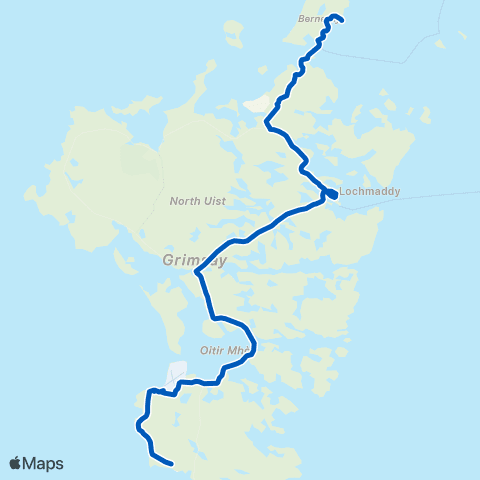 D A Travel Sgoil Uibhist a Tuath - Illeray Side Rd map