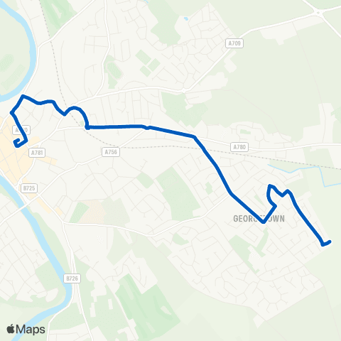 DGC Buses Great King St - Carthagena Pl map
