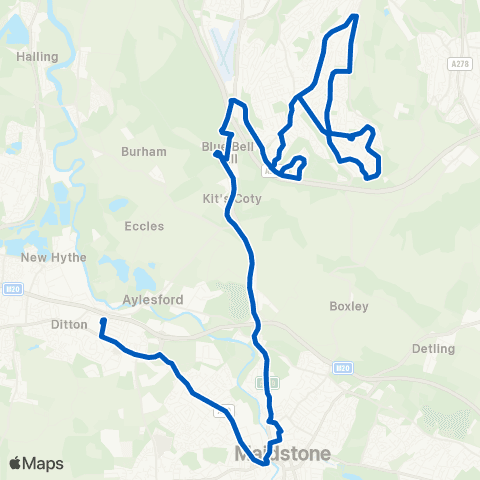 Chalkwell Garage & Coach Hire Aylesford School - Walderslade PS map