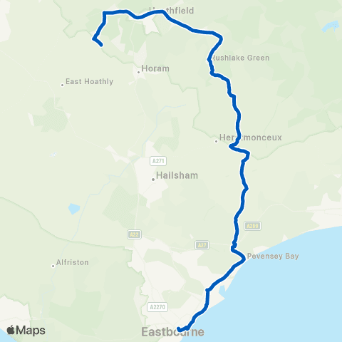 Cuckmere Buses Cornfield Road - The Star Inn map