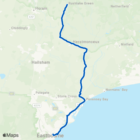 Cuckmere Buses Cornfield Road - Post Office map