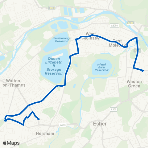 Cardinal Buses Longmead Road - Robinsway map