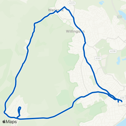 Cuckmere Buses Windmill Lane - Cornfield Road map