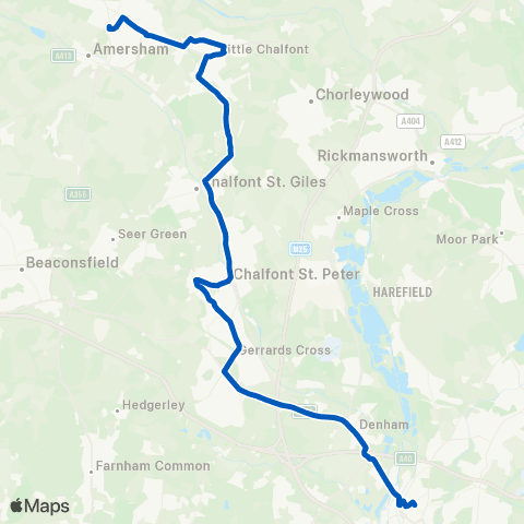 Carousel Buses York Road (Ub8) - Amersham Station map