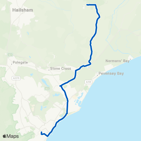 Cuckmere Buses Herstmonceux Castle Grounds - Gildredge Rd map