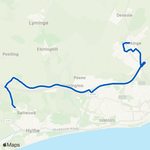 Crosskeys Coaches Brockhill Park School - Aerodrome Road map