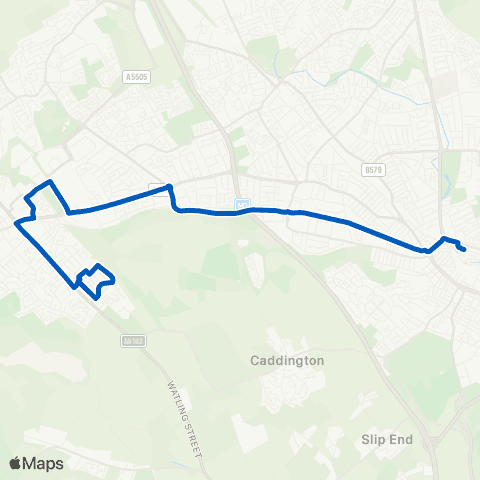 Centrebus Mayfield Stores - Luton Sta Interchange map