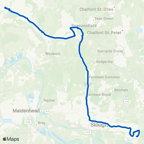 Carousel Buses High Wycombe Busstn - Parish Church map