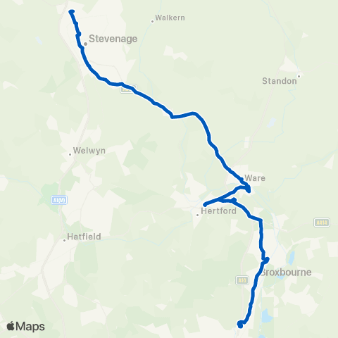 Centrebus Lister Hospital - Brookfield Centre map