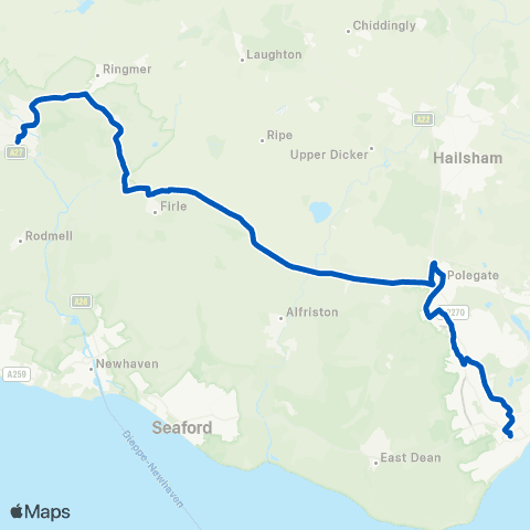 Cuckmere Buses Railway Station - Cornfield Road map
