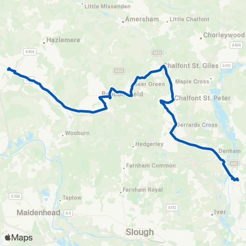 Carousel Buses High Wycombe Busstn - York Road (Ub8) map