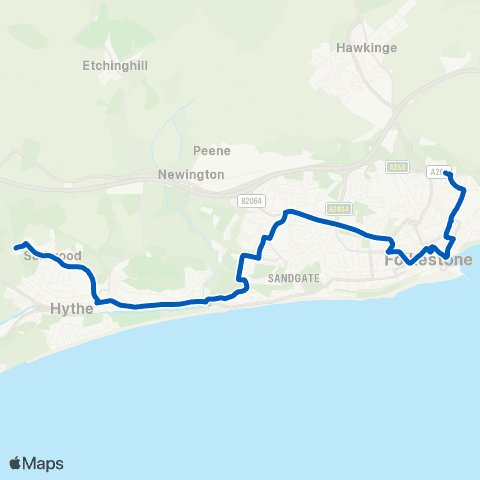Crosskeys Coaches Brockhill Park School - Tyson Road map