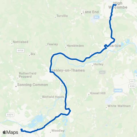 Carousel Buses Friar Street - High Wycombe Busstn map