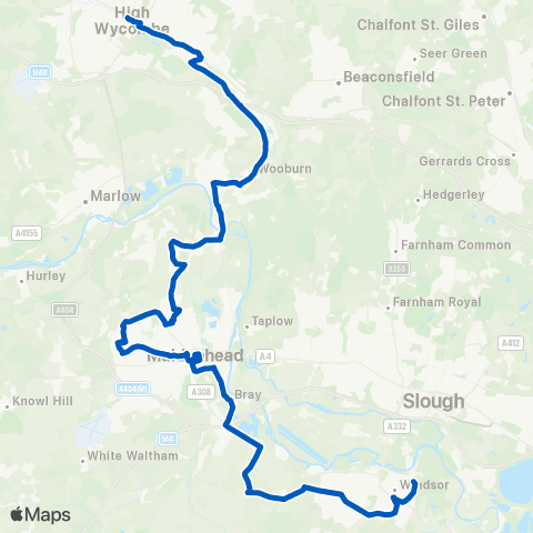 Carousel Buses High Wycombe Busstn - Railway Station map