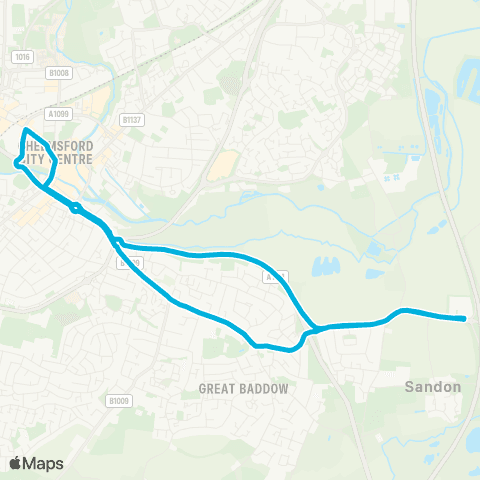 Central Connect Sandon P&R - Sandon P&R map