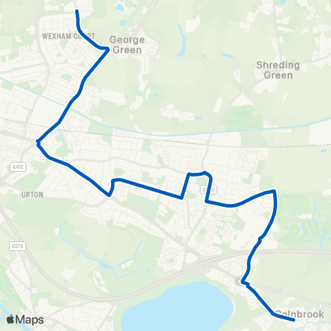 Carousel Buses Ye Olde George Inn - Wexham School map
