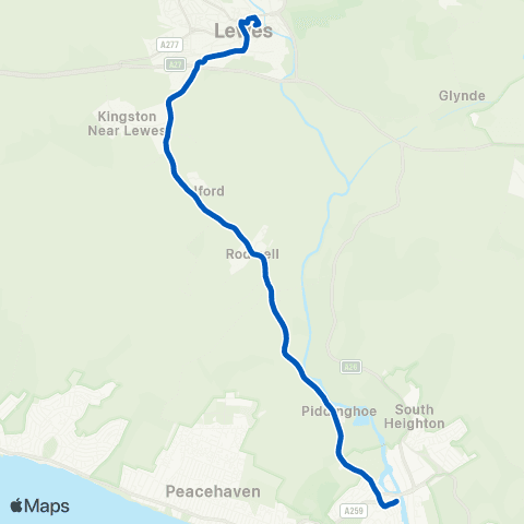 Cuckmere Buses Friars' Walk - Town Centre map